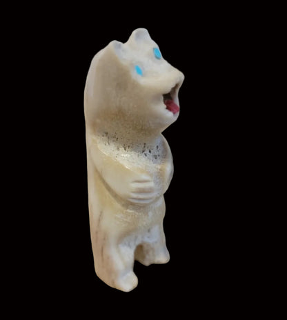 Standing Antler Bear w/ Sharp Teeth Zuni Fetish