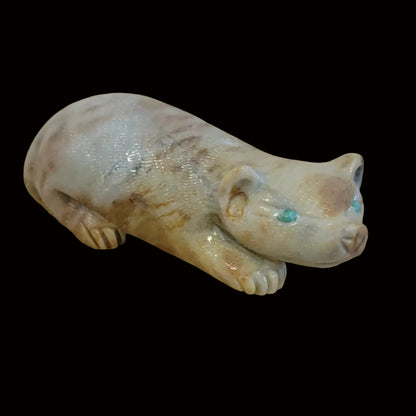 Picasso Marble Sweet Badger Zuni Fetish