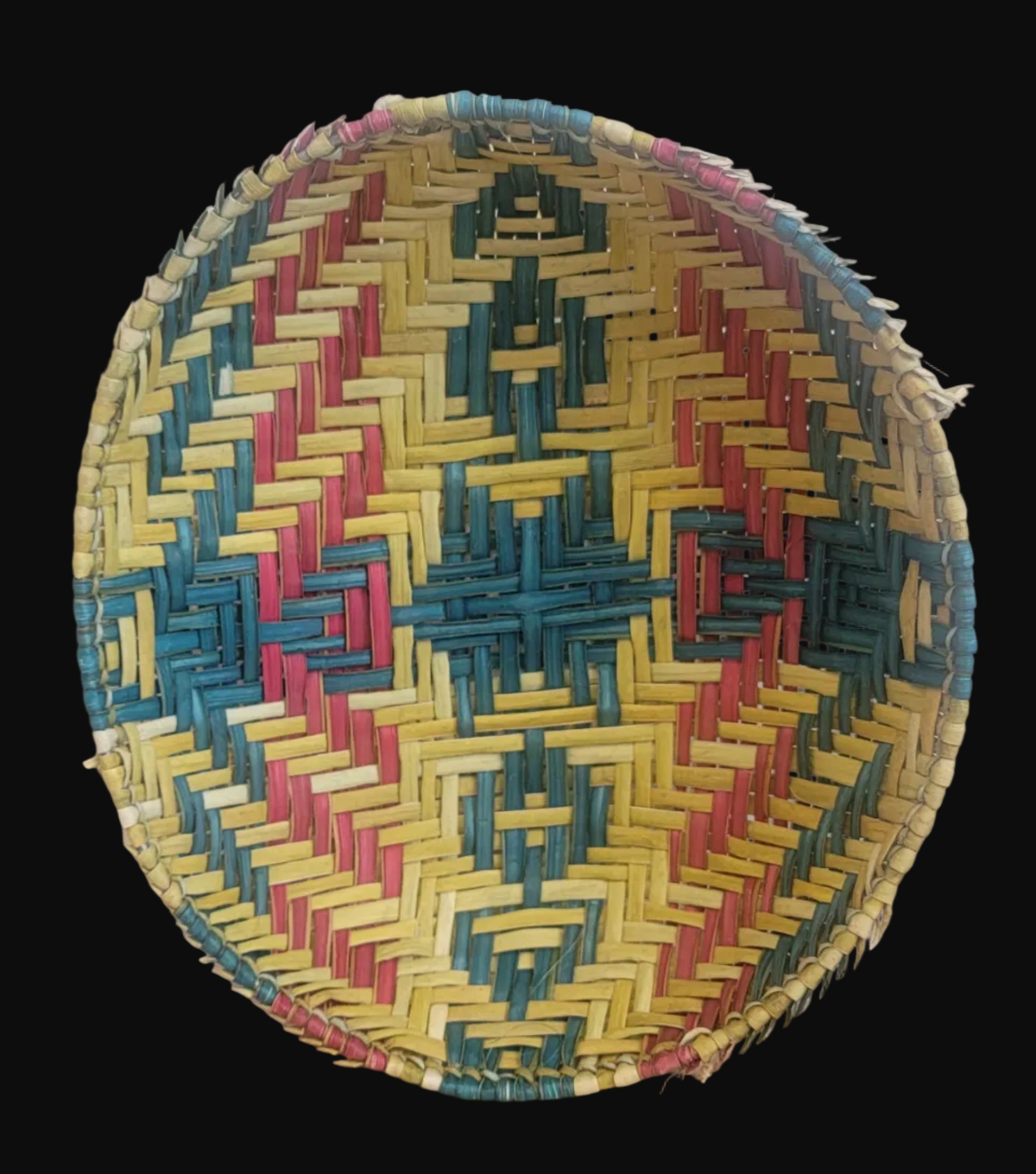 Colorful Oval Hopi Sifter Basket Indian Baskets