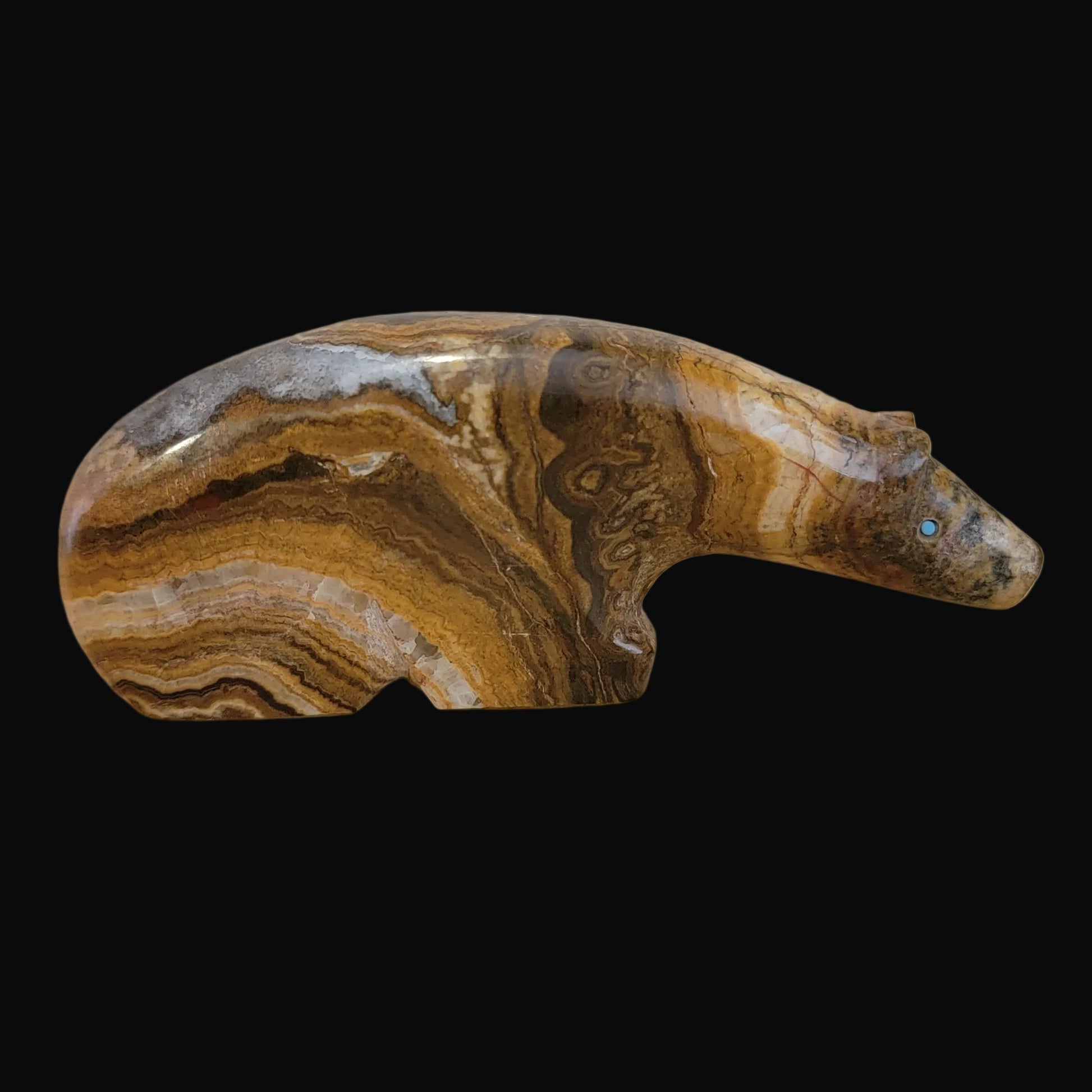 Large and Powerful Sleek Onyx Bear Zuni Fetish