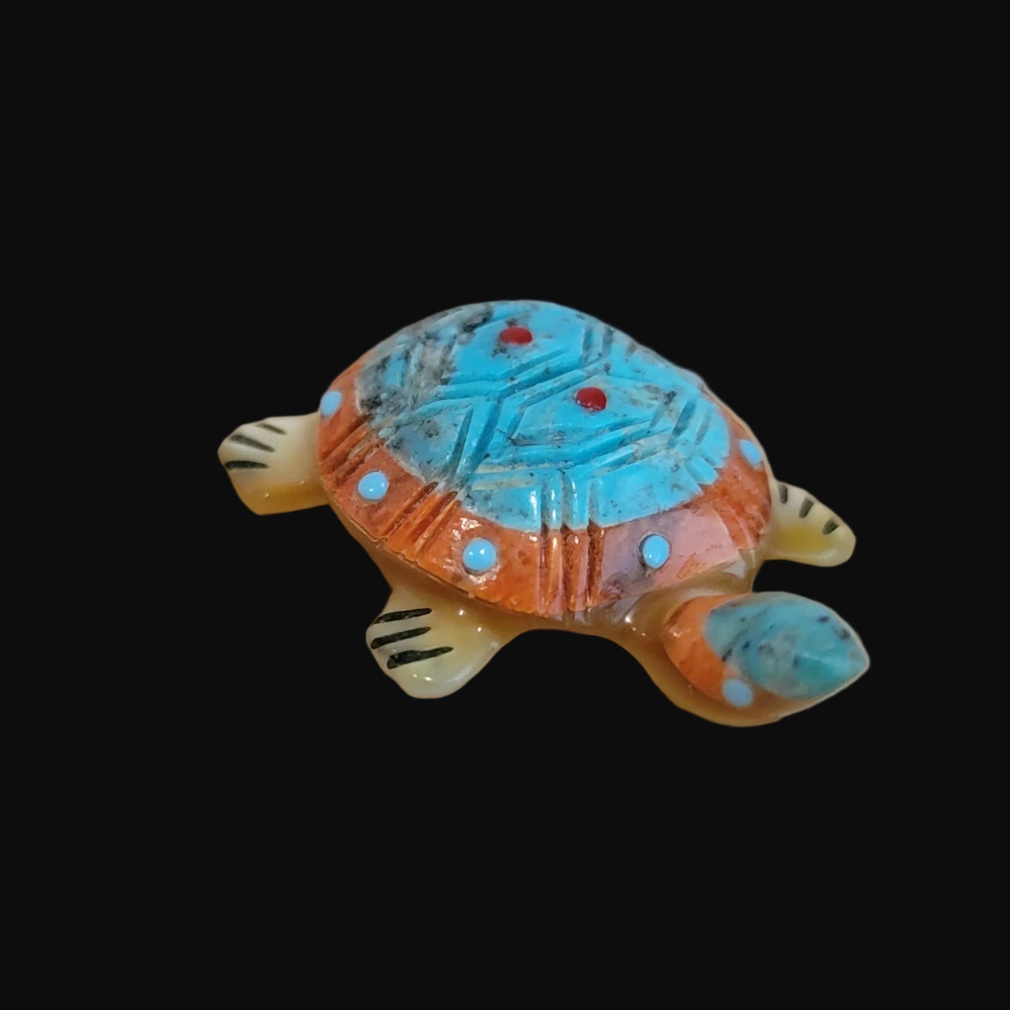 Shell and Stone Layered Sea Tortoise/Turtle Zuni Fetish
