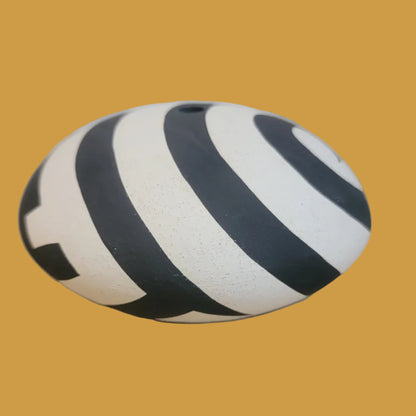 Thin Walled Black on White Acoma Pueblo Pottery Seedbowl