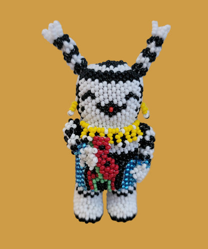 Fully Beaded Zuni Hano Clown w/ Watermelon Slice Indian Beadwork
