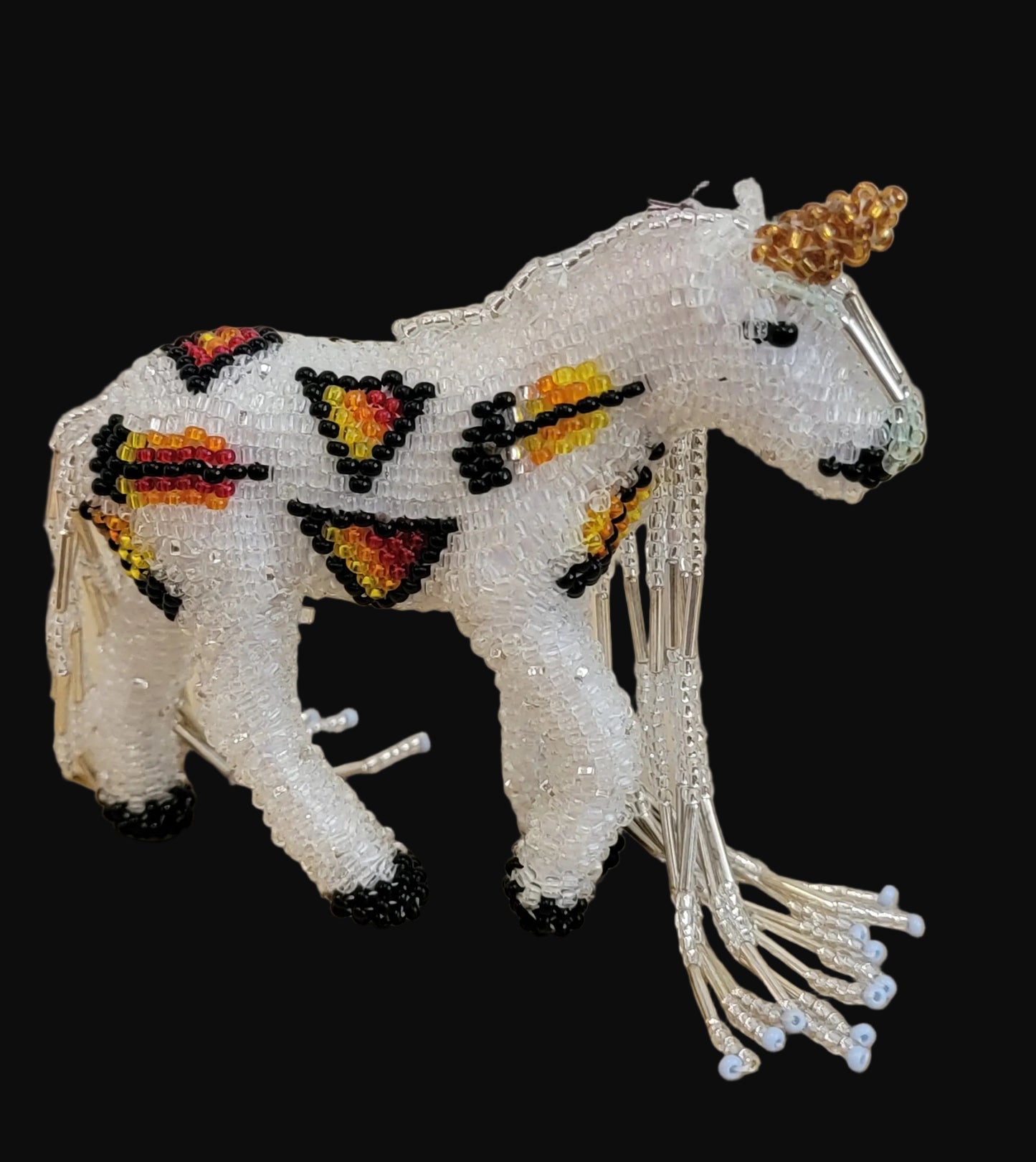 Fully Beaded Fancy Fantasy Zuni Unicorn Indian Beadwork