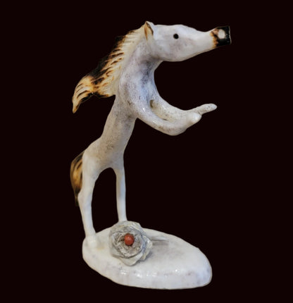 Antler Circus Horse w/ Rose Zuni Fetish
