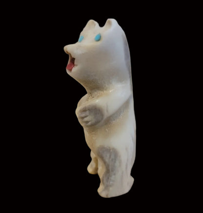 Standing Antler Bear w/ Sharp Teeth Zuni Fetish