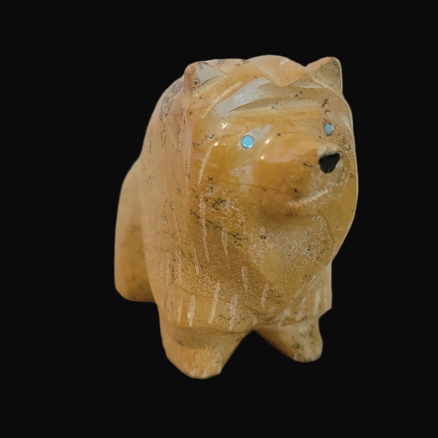 Brave and Strong Travertine Leo Lion Zuni Fetish