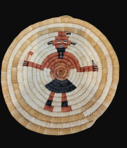 Hopi Coiled Mudhead Clown Kachina Basket/Indian Baskets