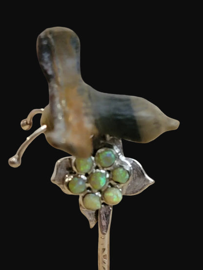 Beautiful Rhodonite Bird w/ Sterling and Turquoise Pond /Sterling w/ Coral Flower and Opal Honeycomb w/Bee Zuni Fetish