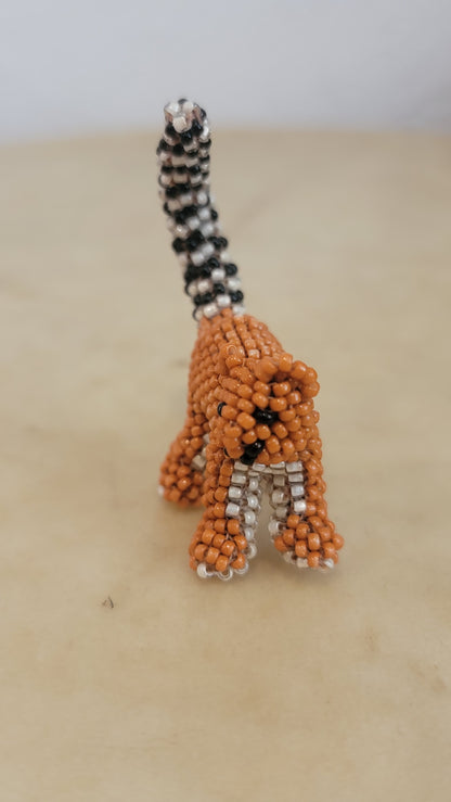 Fully Beaded Zuni Ringtail Lemur Indian Beadwork