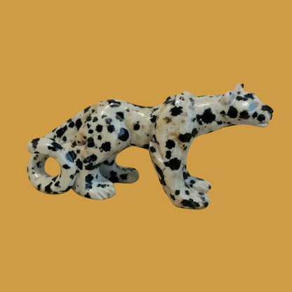 Dalmatian Stone Cheetah w/Fabulous Tail Zuni Fetish