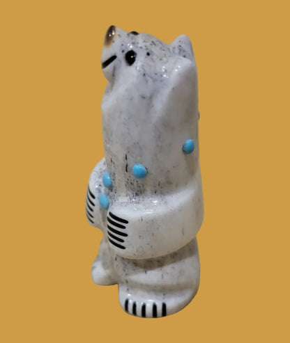 Happy-Go-Lucky Cute Antler Bear Zuni Fetish