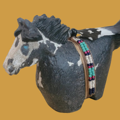 Beautiful Sandstone Navajo Painted Horse on the Run Zuni Fetish