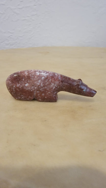 Long Necked Crazy Horse Stone Zuni Fetish Bear