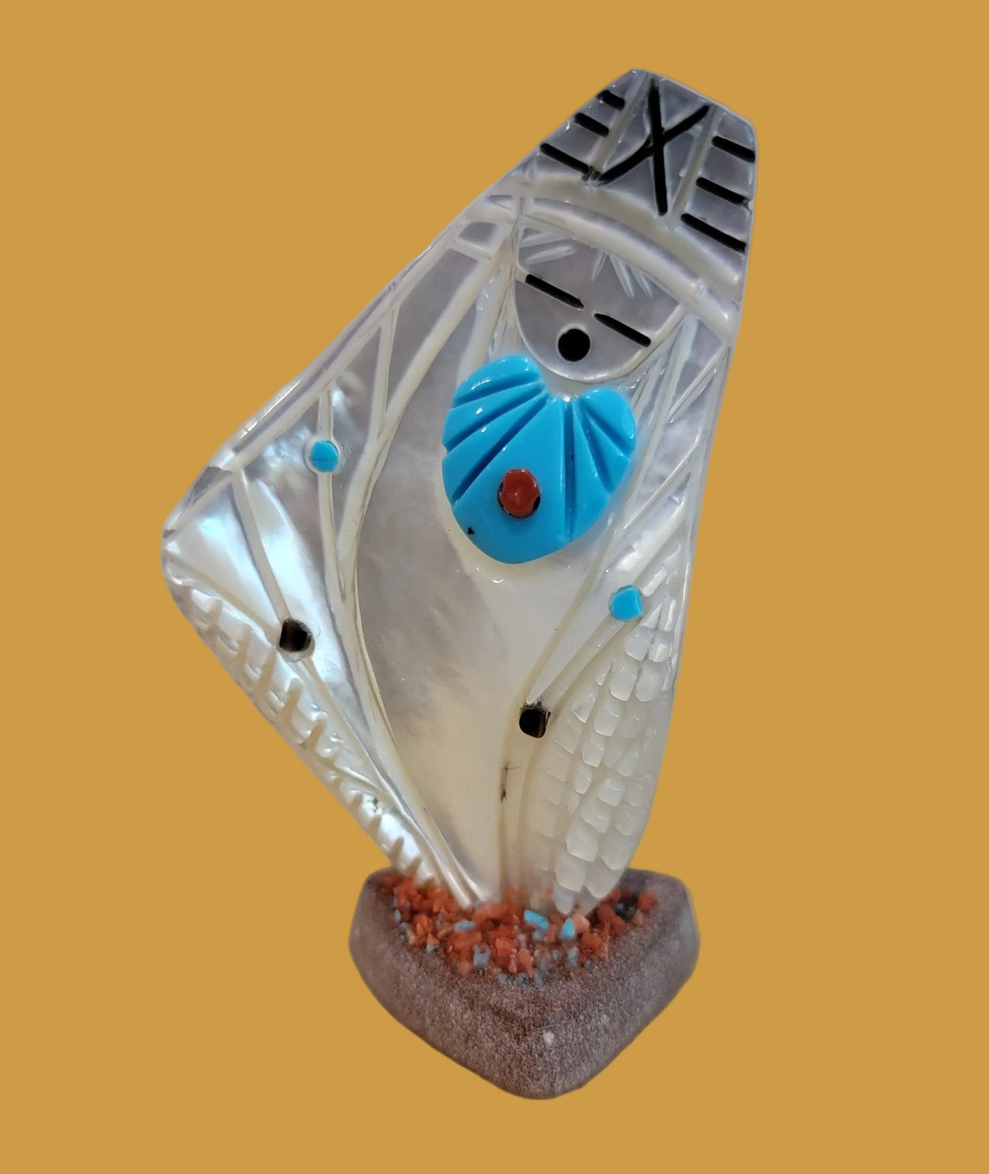 Elegant Mother of Pearl Double Sided Zuni Maiden