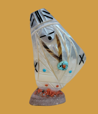 Elegant Mother of Pearl Double Sided Zuni Maiden