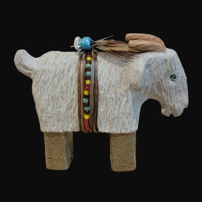 Navajo Billy Goat w/ Seed bead Bundle Zuni Fetish