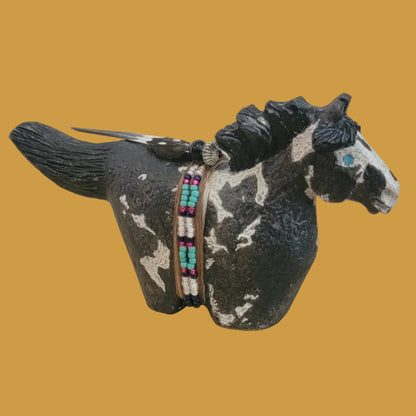 Beautiful Sandstone Navajo Painted Horse on the Run Zuni Fetish