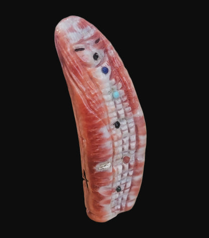 Double Sided Spiny Oyster Shell Corn/Zuni Maiden Zuni Fetish