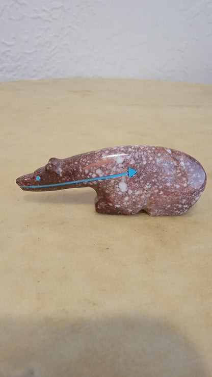 Long Necked Crazy Horse Stone Zuni Fetish Bear