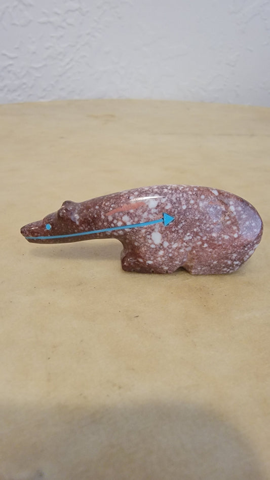 Long Necked Crazy Horse Stone Zuni Fetish Bear