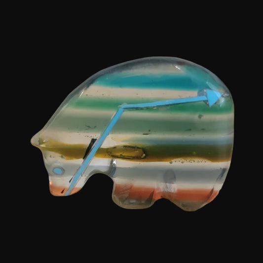 Surfite Medicine Bear w/Heartline Zuni Fetish