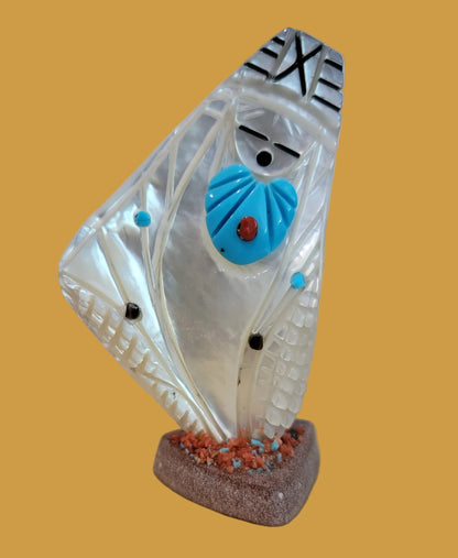 Elegant Mother of Pearl Double Sided Zuni Maiden
