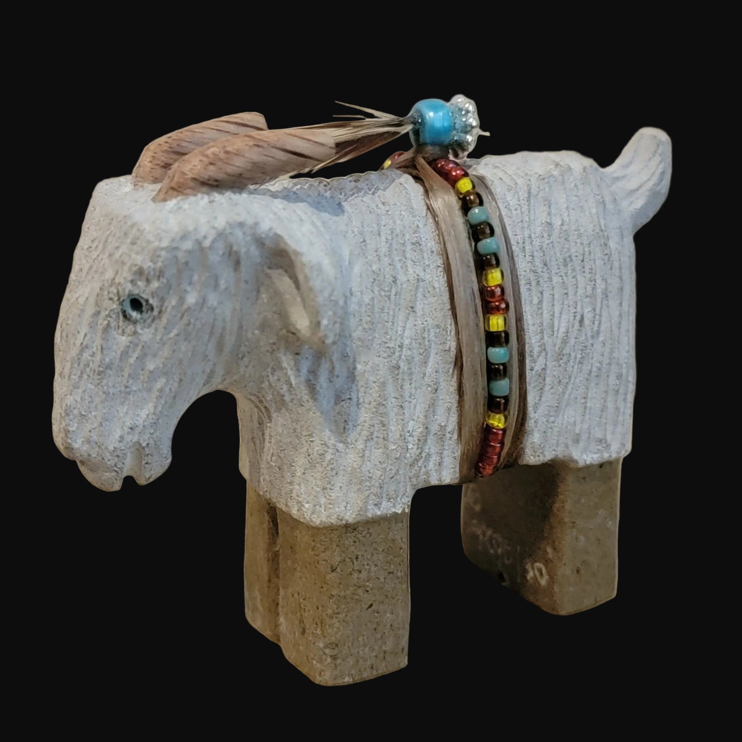 Navajo Billy Goat w/ Seed bead Bundle Zuni Fetish