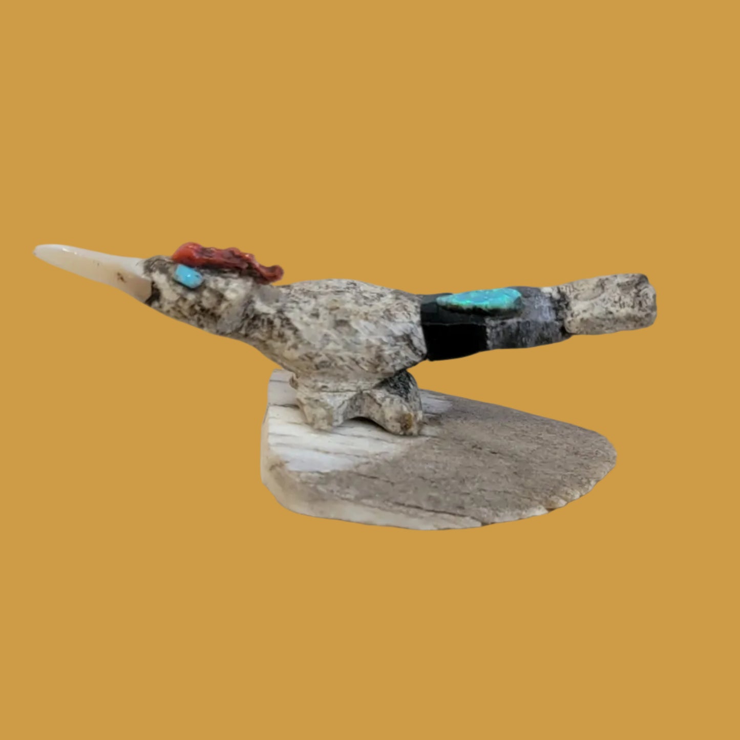 Multi Stone/Shell Roadrunner Zuni Fetish