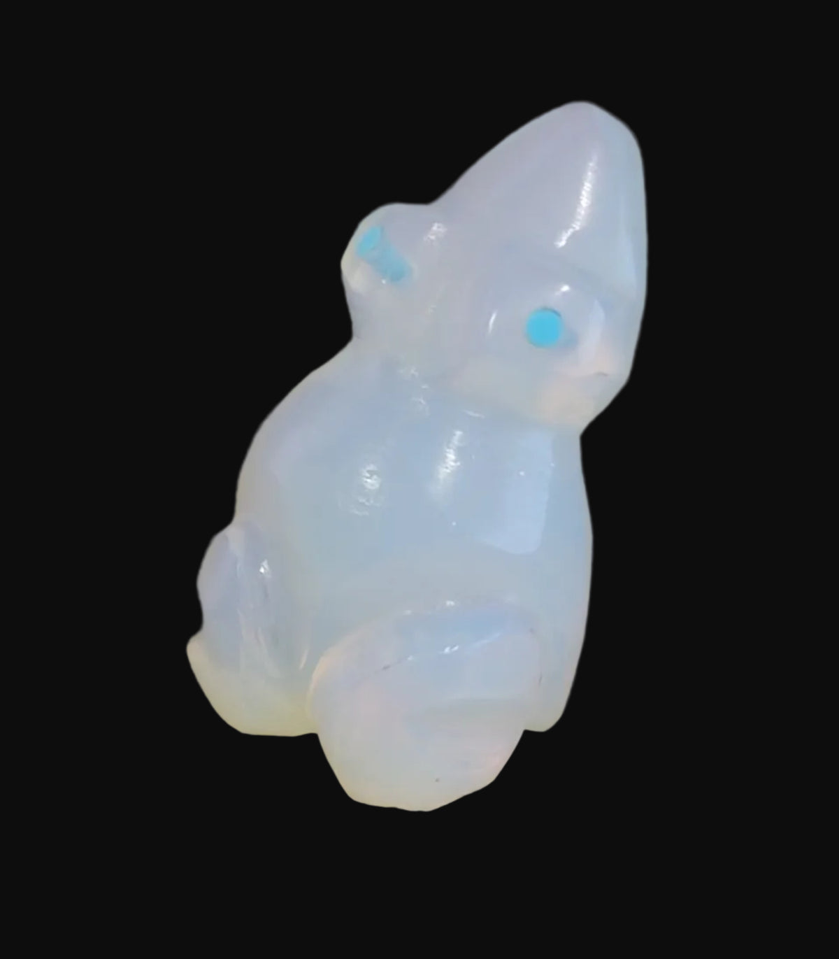 Crystalized Opal Frog Zuni Pocket Fetish