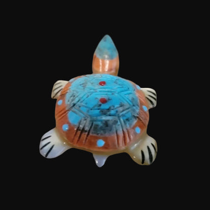 Shell and Stone Layered Sea Tortoise/Turtle Zuni Fetish