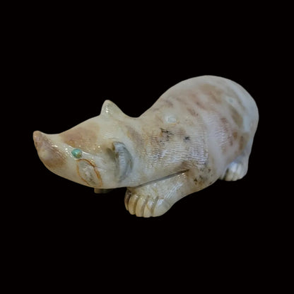 Picasso Marble Sweet Badger Zuni Fetish