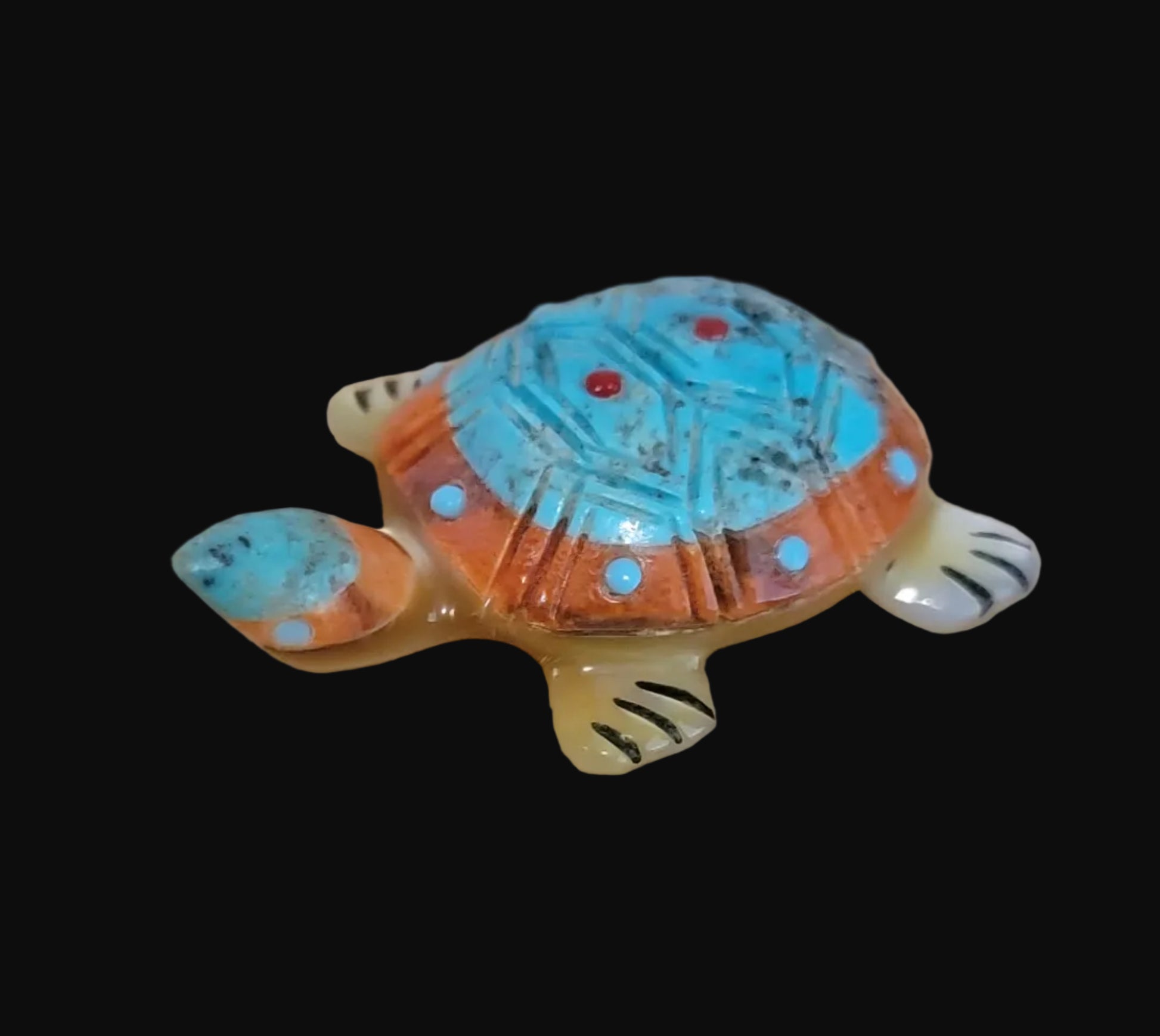 Shell and Stone Layered Sea Tortoise/Turtle Zuni Fetish