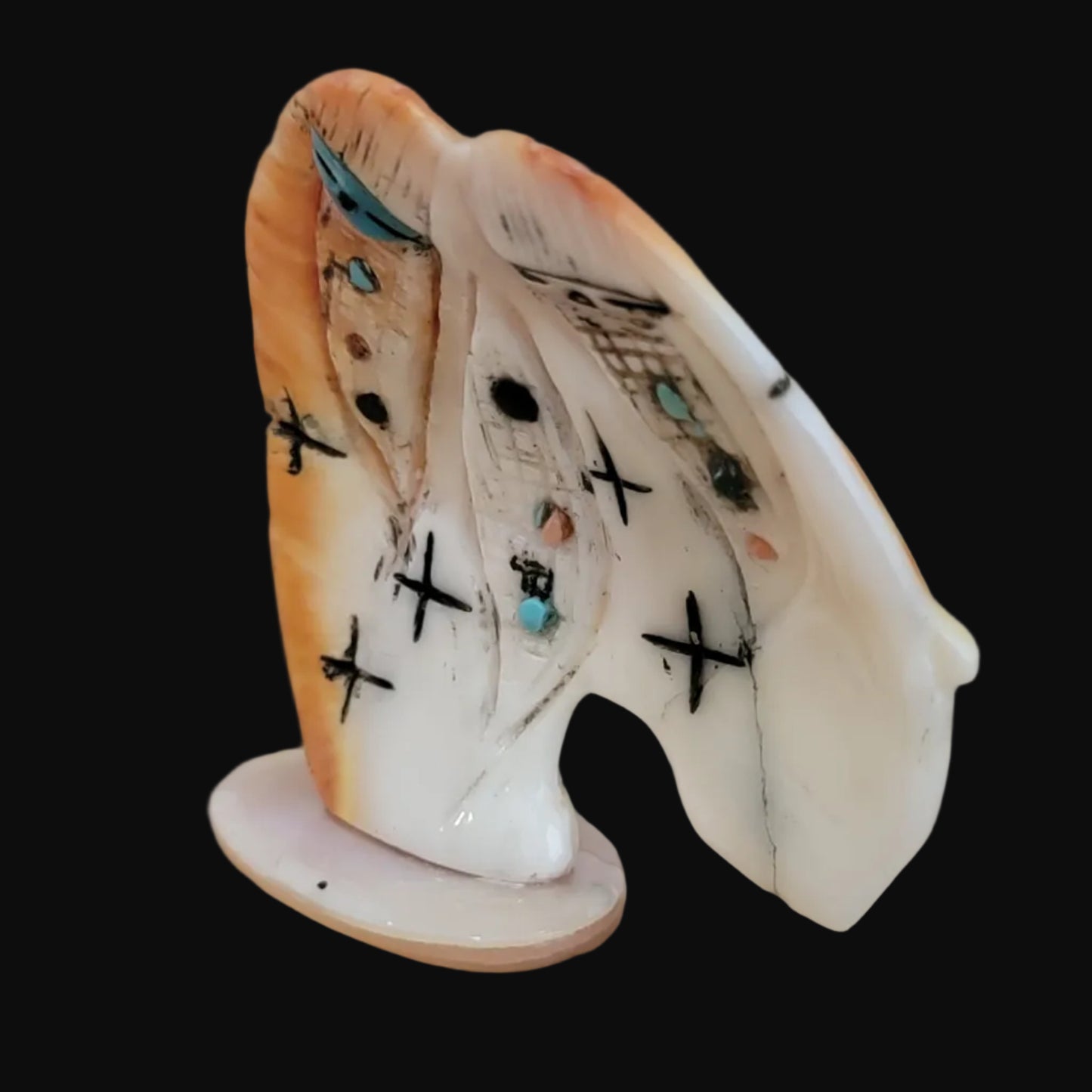 Spiny Oyster Shell Medicine Bear w/ Double Zuni Maidens Zuni Fetish