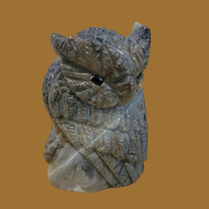 Picasso Marble Ruler of the Night Skies Owl Zuni Fetish