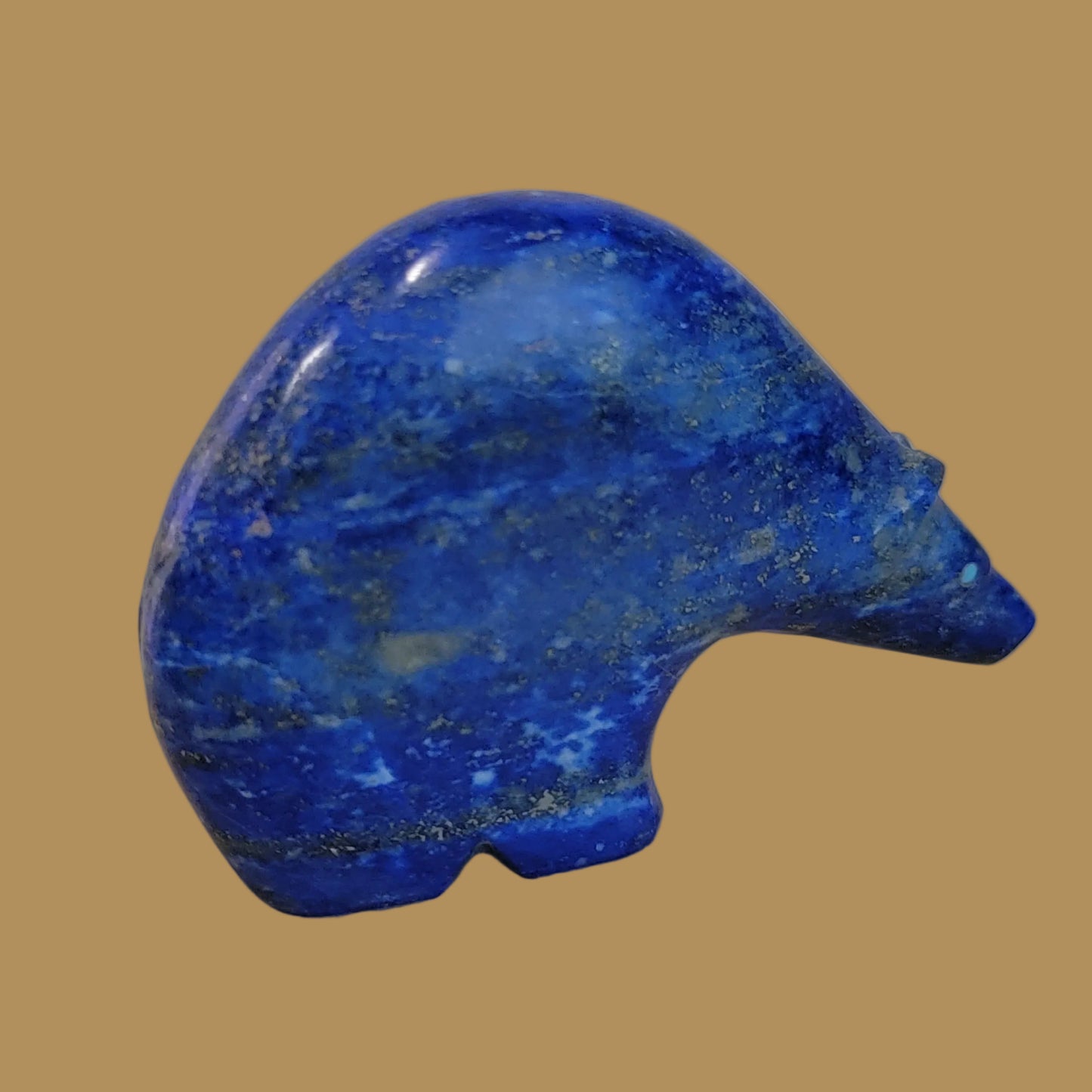 Rich Blue Lapis Long Necked Medicine Bear Zuni Fetish