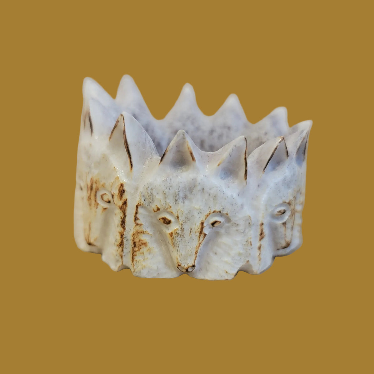 Antler Circle of Wolves Zuni Fetish