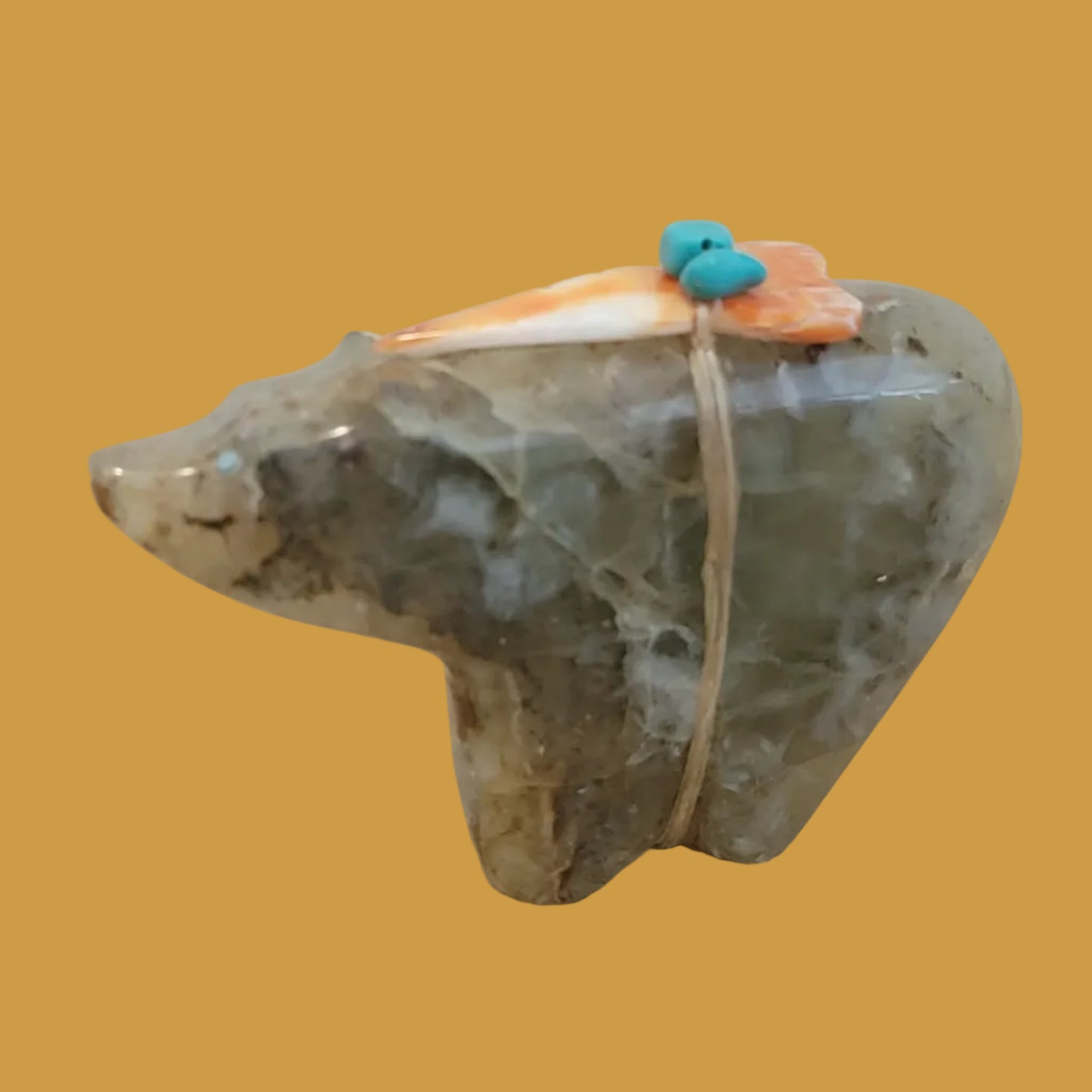 Powerful Tanzanite Fluorite Bear Zuni Fetish