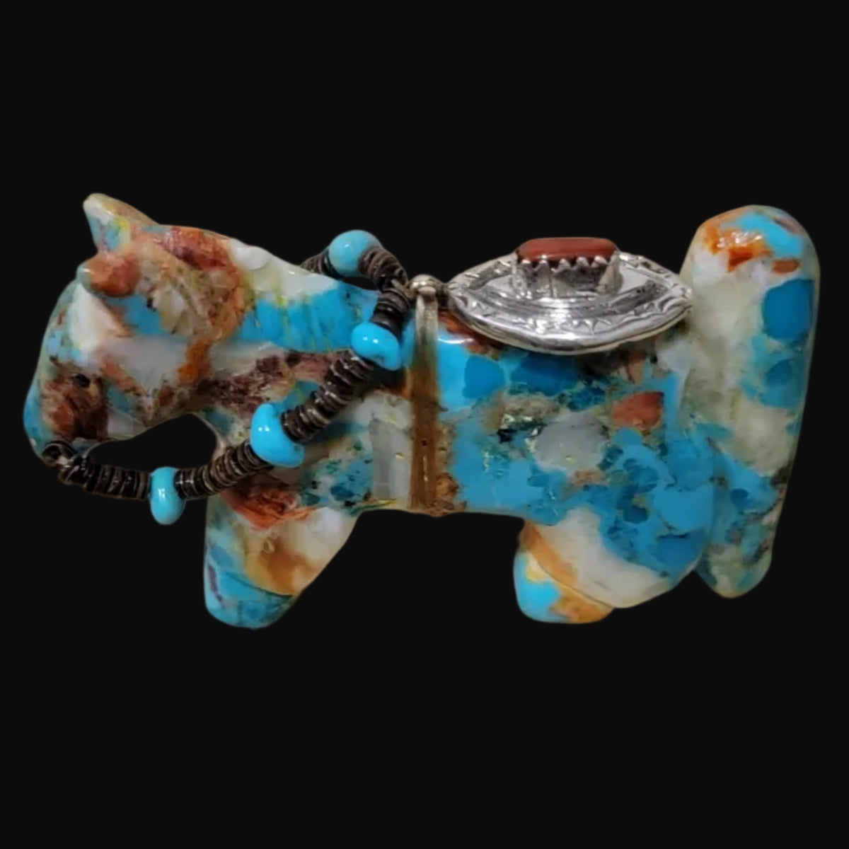 Classy and Colorful Composite Fancy Healing Horse Zuni Fetish