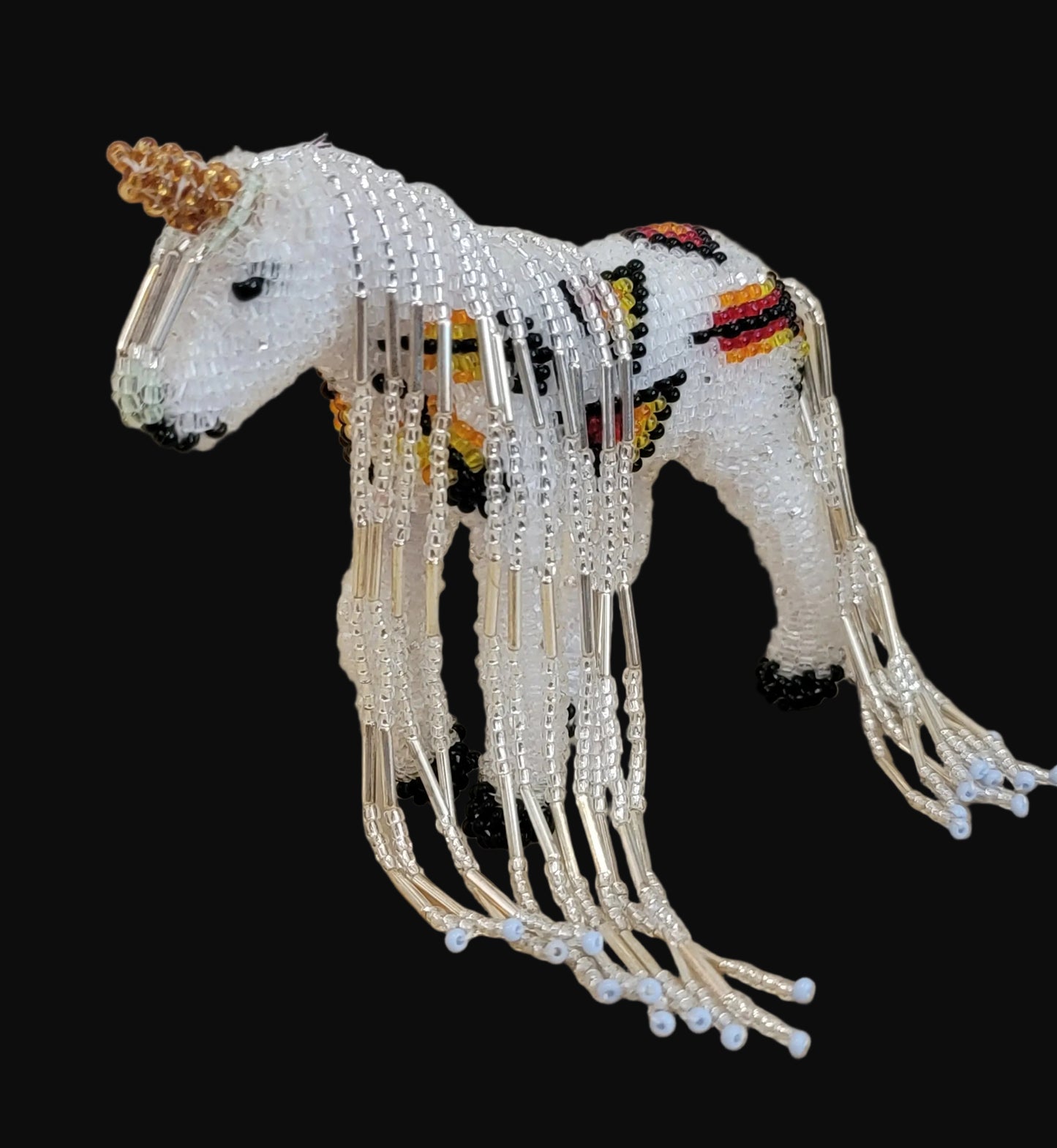 Fully Beaded Fancy Fantasy Zuni Unicorn Indian Beadwork