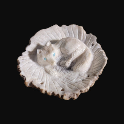 Sweet Antler Fox Curled Up Cozy Zuni Fetish