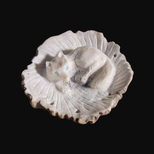 Sweet Antler Fox Curled Up Cozy Zuni Fetish