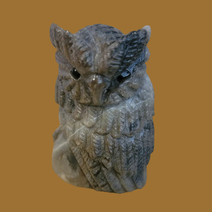 Picasso Marble Ruler of the Night Skies Owl Zuni Fetish