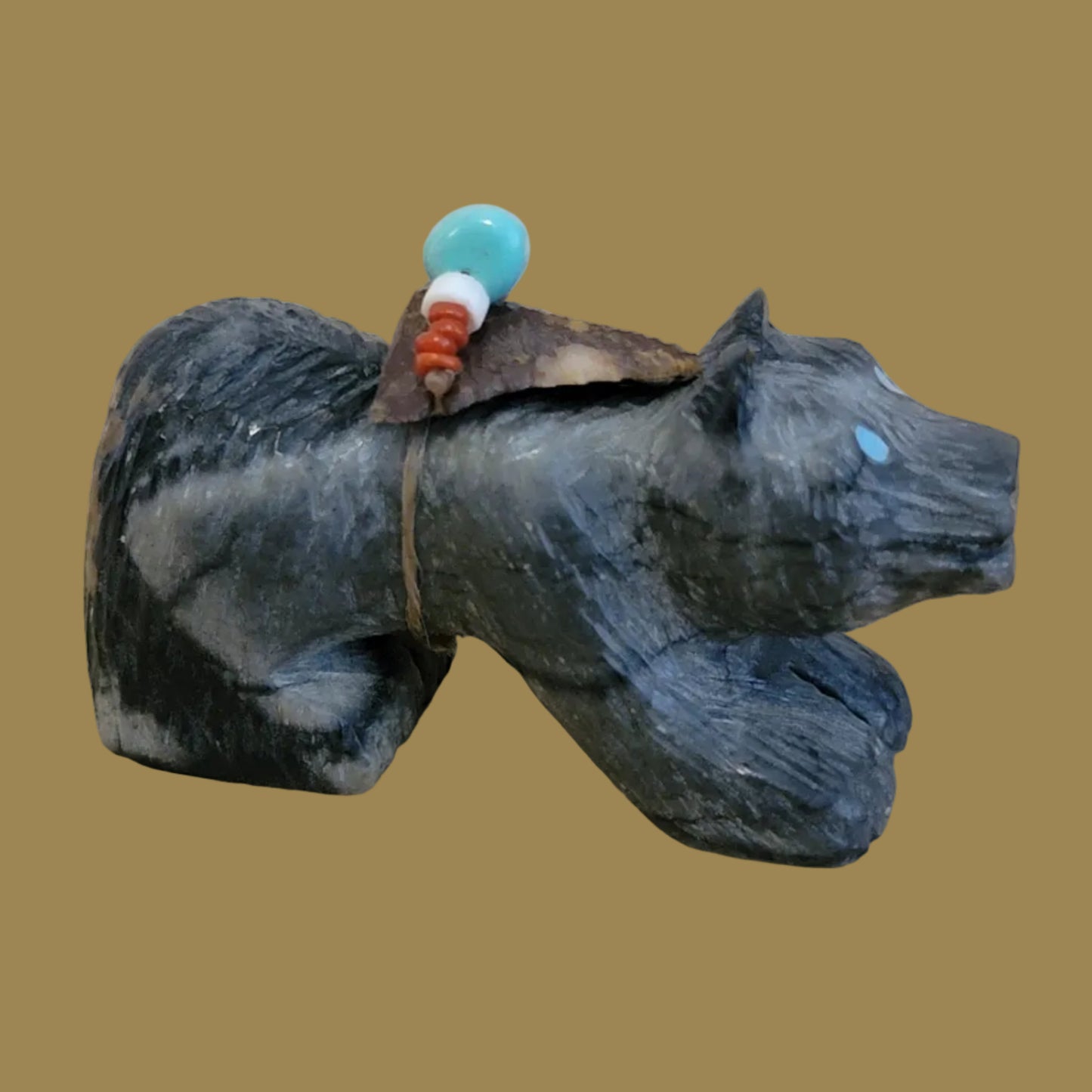 Picasso Marble Bear w/ Personality Zuni Fetish