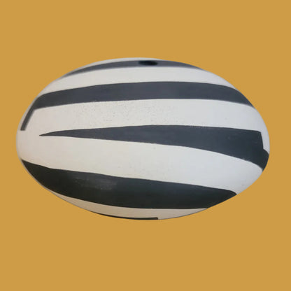 Thin Walled Black on White Acoma Pueblo Pottery Seedbowl