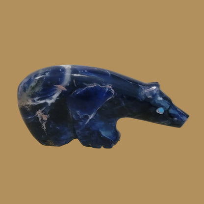 Cobalt Blue Sodalite Long Necked Zuni Fetish Bear