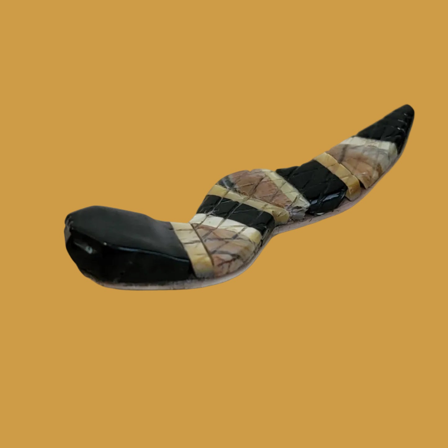 Multi Stone and Shell Inlay Snake Zuni Fetish