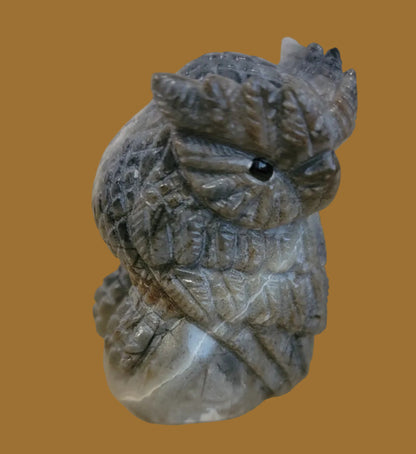 Picasso Marble Ruler of the Night Skies Owl Zuni Fetish