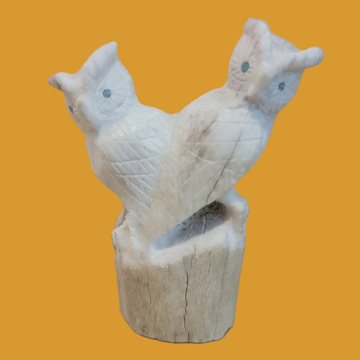Double Antler Great Horned Owls Zuni Fetish