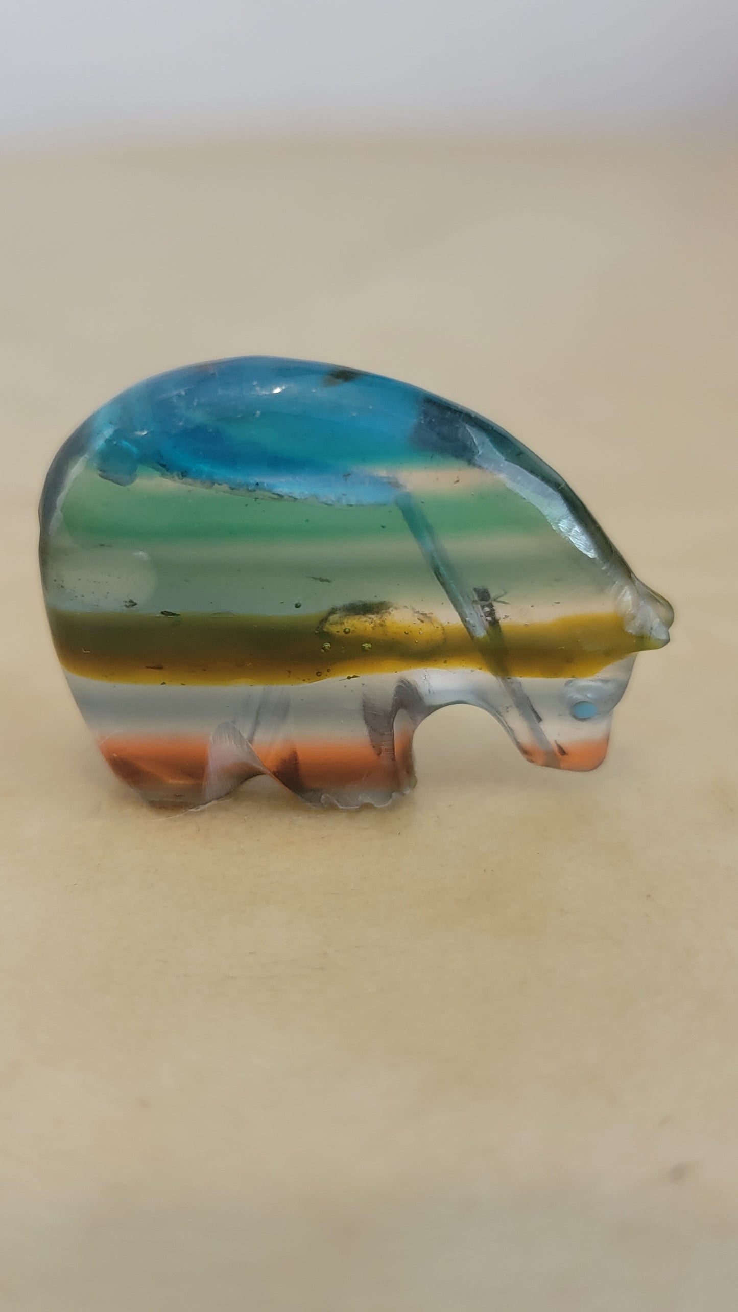 Surfite Medicine Bear w/Heartline Zuni Fetish